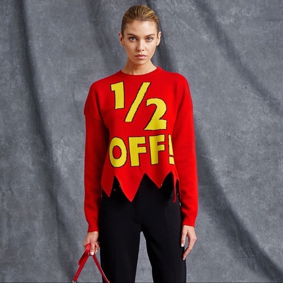 NWT RARE Moschino Couture 1/2 Off Sweater - Picture 1 of 7